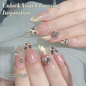 Born Pretty Gold Cat Magnetic Eye Gel Nail Polish swatch on nail
