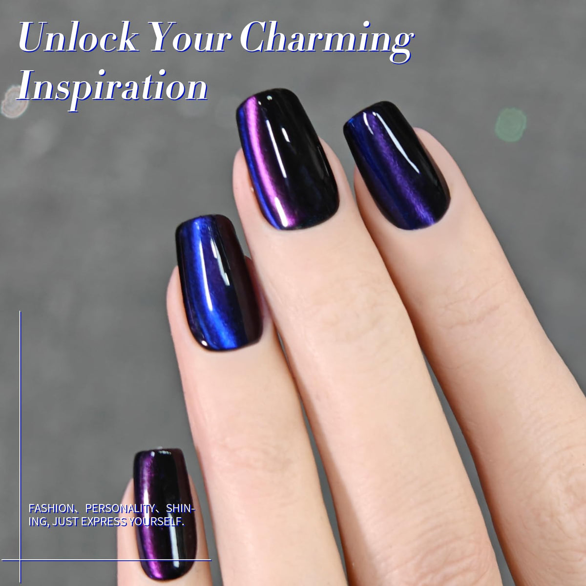 Born Pretty Heaven Purple Cat Magnetic Gel Nail Polish applied on nails