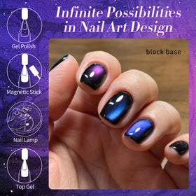 Born Pretty Heaven Purple Cat Magnetic Gel Nail Polish with nail art tools