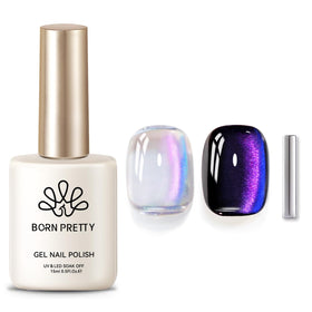 Born Pretty Heaven Purple Chameleon Cat Magnetic Gel Nail Polish front view