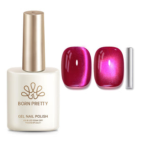 Born Pretty Hot Pink Cat Magnetic Eye Gel Nail Polish with a glossy finish