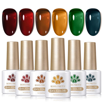 Born Pretty Jelly Gel Nail Polish Set 6 bottles in assorted colours
