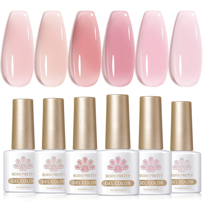 Born Pretty Jelly Gel Nail Polish Set 7ml bottles front view