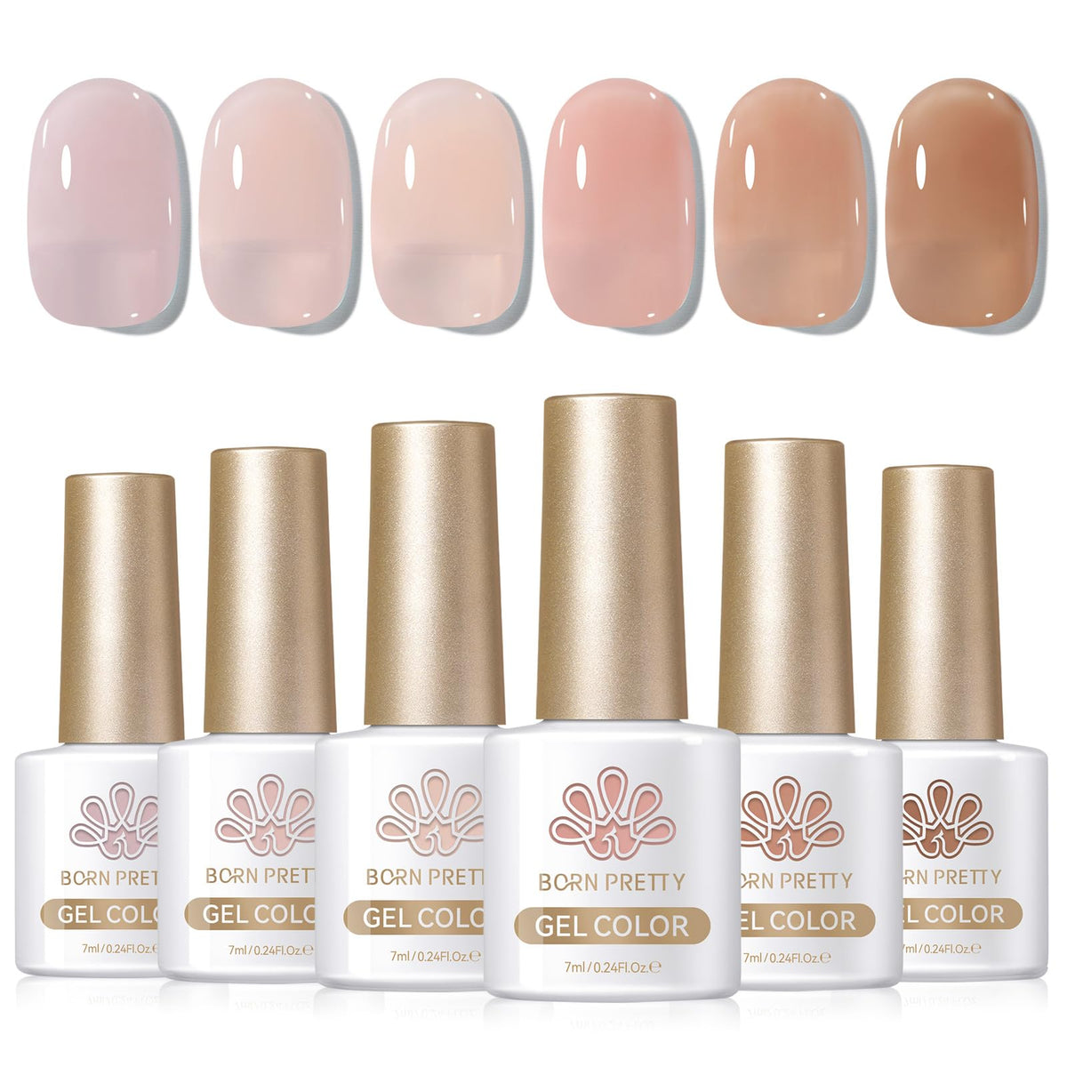 Born Pretty Jelly Nude Gel Nail Polish set packaging