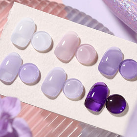 Born Pretty Jelly Purple Gel Nail Polish Set 6 bottles front view