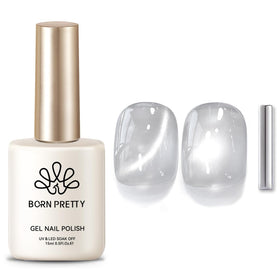 Born Pretty Magnetic Gel Nail Polish Flowing Light White 15ML bottle front view