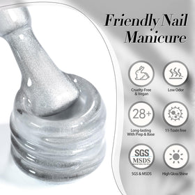 Born Pretty Magnetic Gel Nail Polish Flowing Light White bottle side view