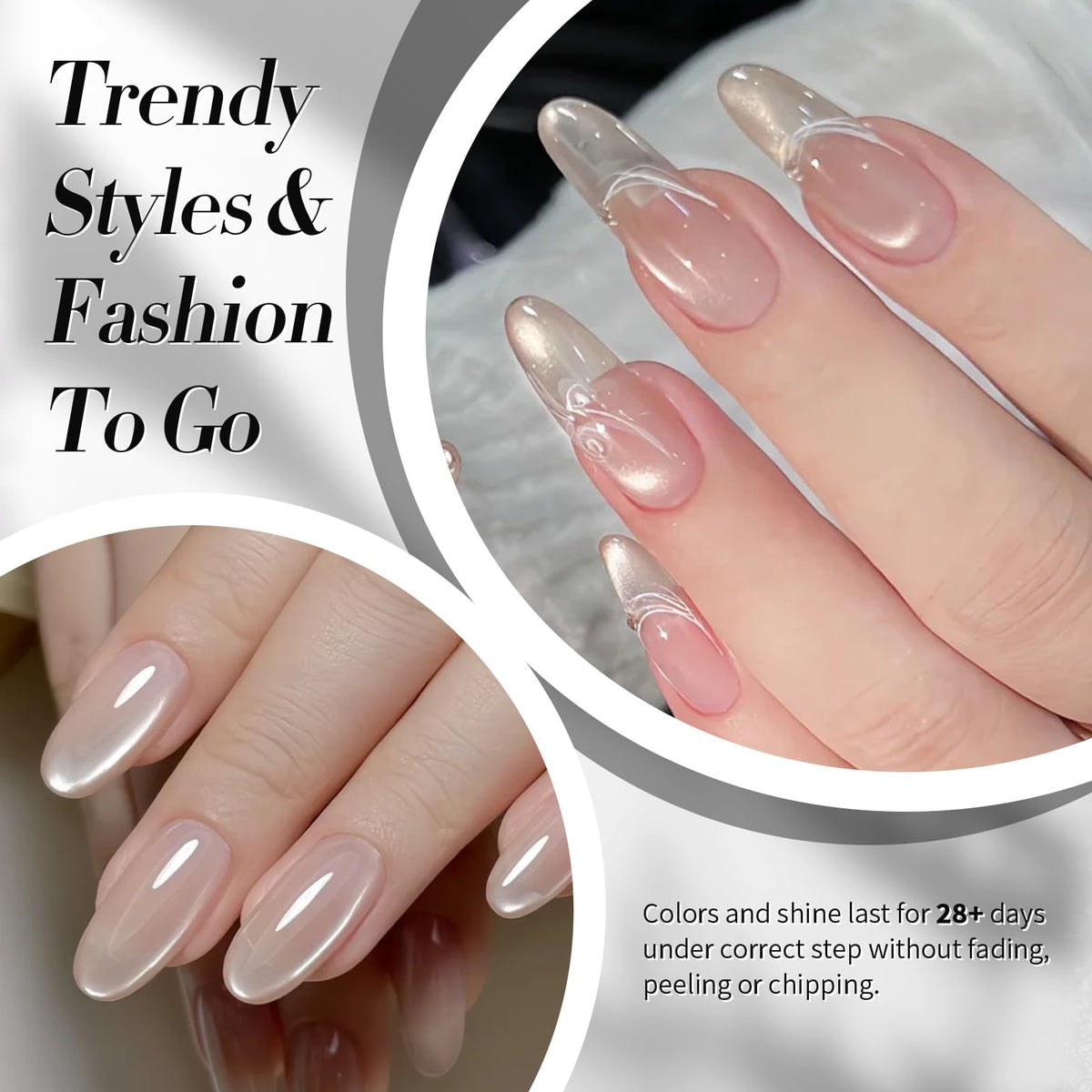 Born Pretty Magnetic Gel Nail Polish Flowing Light White in beautiful packaging