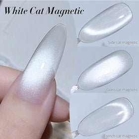 Born Pretty Magnetic Gel Nail Polish Flowing Light White on a nail art display