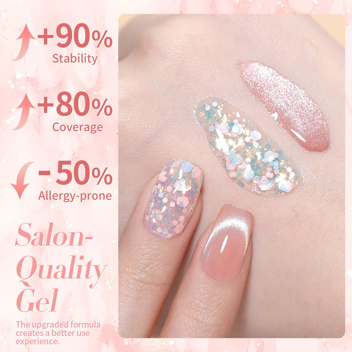Born Pretty Magnetic Gel Nail Polish Pink Cat 15ML with application brush