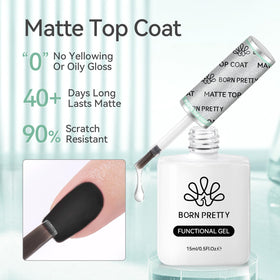Born Pretty Matte Gel Top Coat 15ml bottle with label