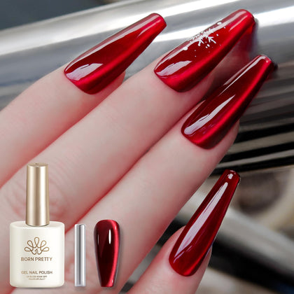 Born Pretty Metallic Cat Magnetic Eye Gel Polish 15ml Ruby Red front view