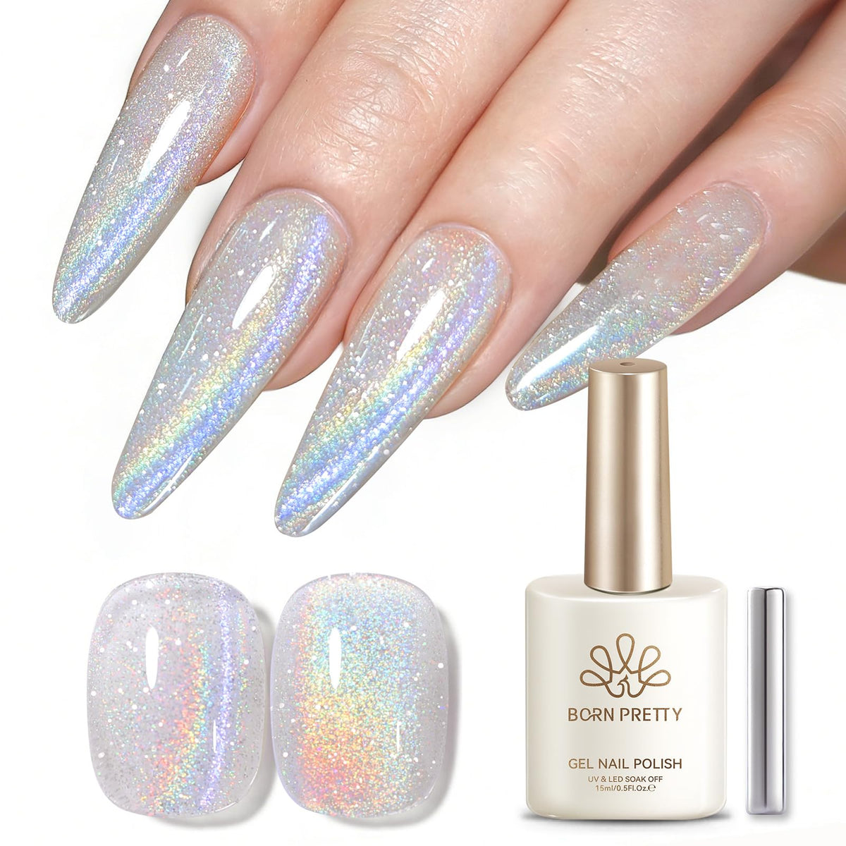 Born Pretty Milky White Cat Magnetic Eye Gel Nail Polish front view