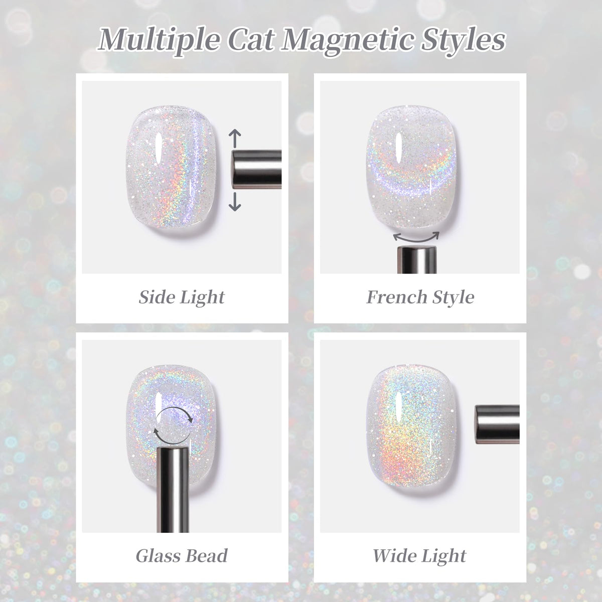 Born Pretty Milky White Cat Magnetic Eye Gel Nail Polish in nail art setup