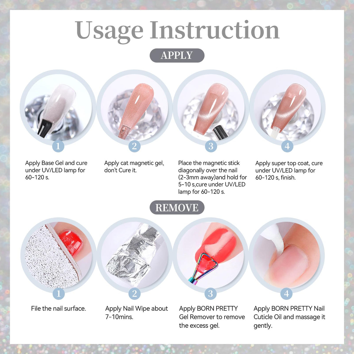 Born Pretty Milky White Cat Magnetic Eye Gel Nail Polish packaging