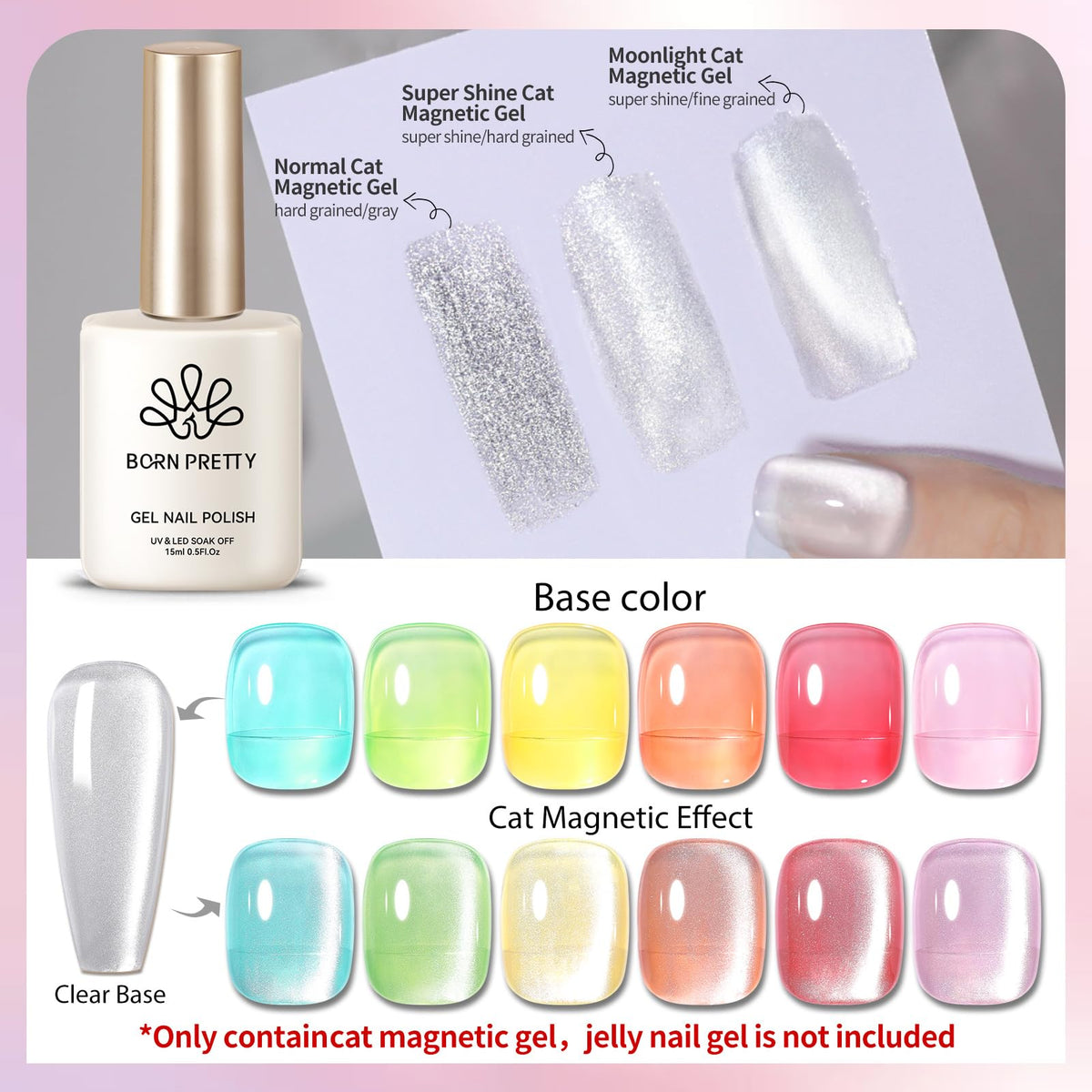 Born Pretty Moonlight White gel polish applied on nails