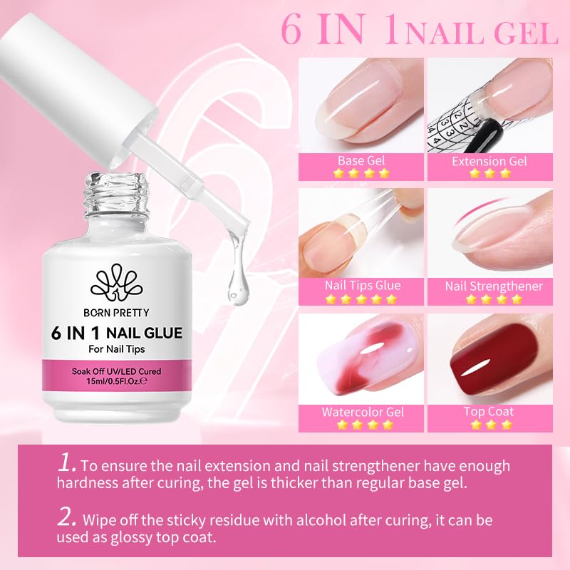 Born Pretty Nail Glue Gel 15ML with built-in brush