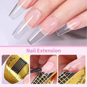 Born Pretty Nail Glue Gel in use with press-on nails