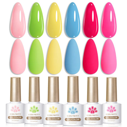 Born Pretty Neon Gel Polish set with vibrant candy colours