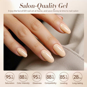 Born Pretty Nude Gel Nail Polish applied on nails