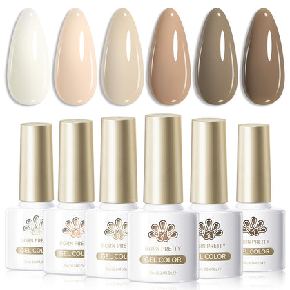 Born Pretty Nude Gel Nail Polish front view with cream beige colour