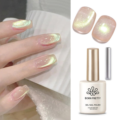 Born Pretty Nude Pink Cat Eye Gel Nail Polish 15ml front view