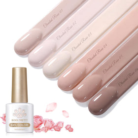 Born Pretty Nude Pink Gel Nail Polish applied on nails