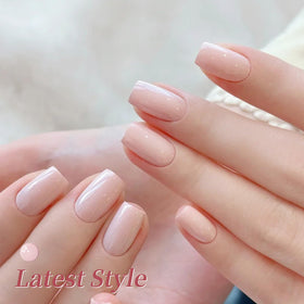 Born Pretty pastel pink gel polish applied on nails