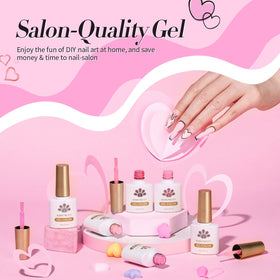 Born Pretty pink gel nail polish in a beauty setup
