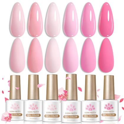 Born Pretty Pink Gel Polish Set 6 Bottles front view