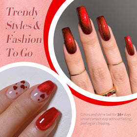 Born Pretty Red Cat Magnetic Eye Gel Nail Polish with UV lamp