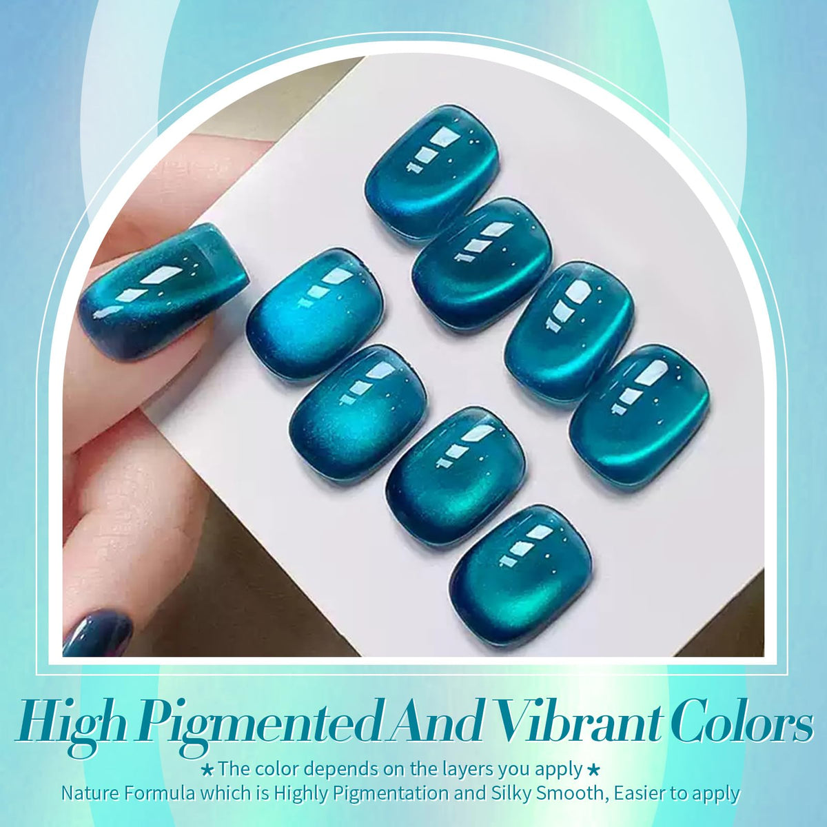 Born Pretty Sea Blue Cat Magnetic Gel Nail Polish bottle back view