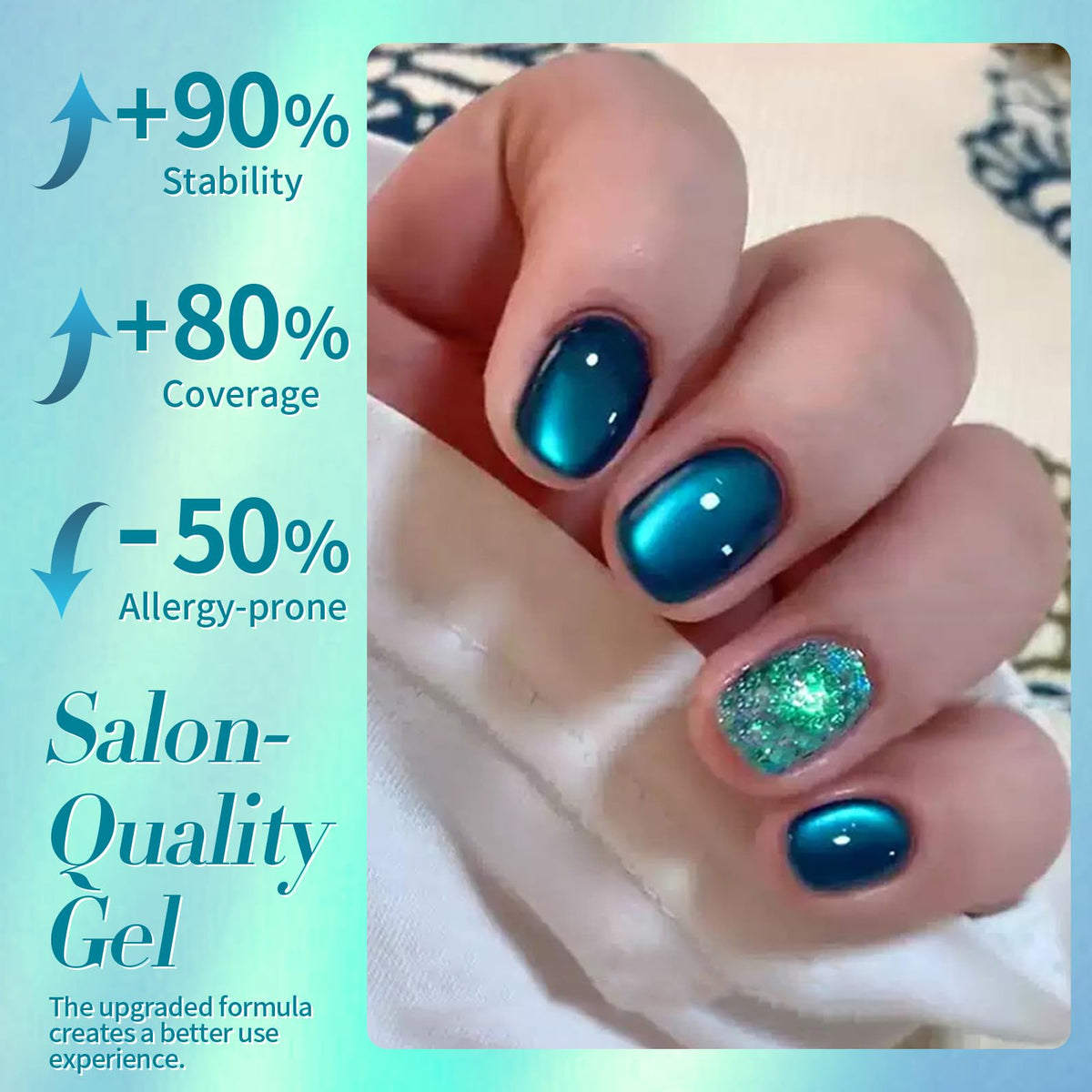 Born Pretty Sea Blue Cat Magnetic Gel Nail Polish in packaging