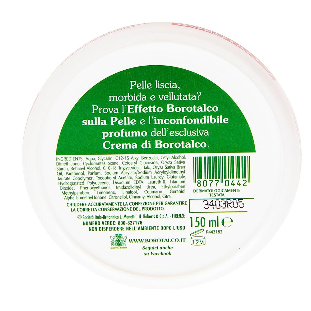 Borotalco Scented Smoothing Cream 150ml texture close-up