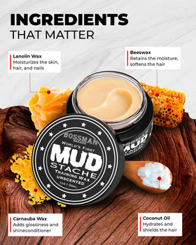 Bossman MUDstache Mustache Wax packaging