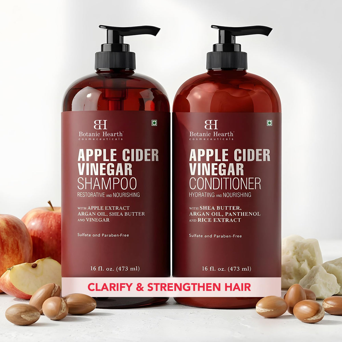 Botanic Hearth Apple Cider Vinegar Shampoo and Conditioner Set front view