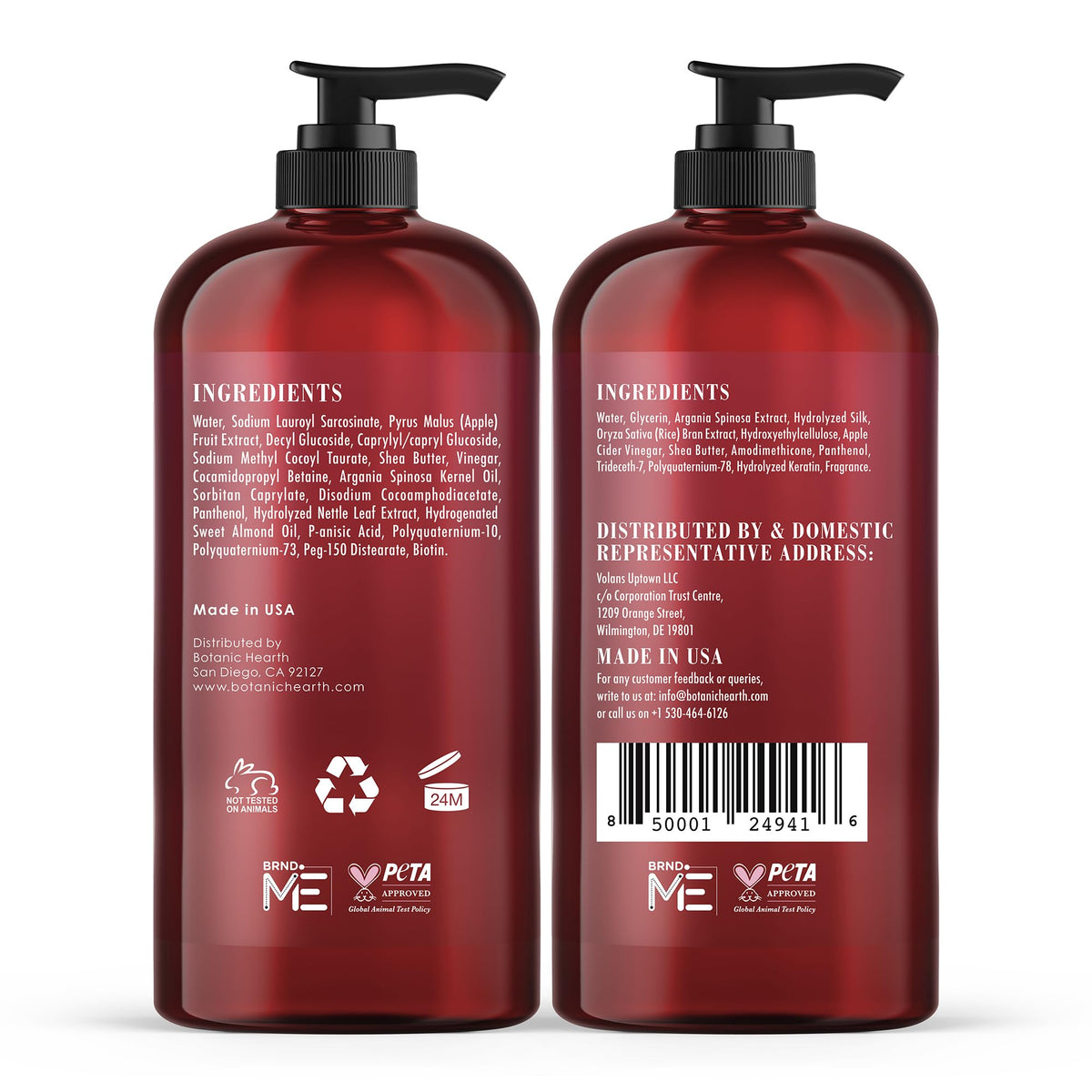 Botanic Hearth Apple Cider Vinegar Shampoo and Conditioner Set with natural ingredients