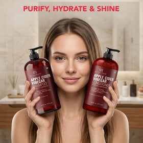 Botanic Hearth Apple Cider Vinegar Shampoo application on hair