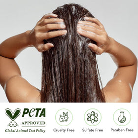 Botanic Hearth Batana Oil Shampoo with coconut oil background