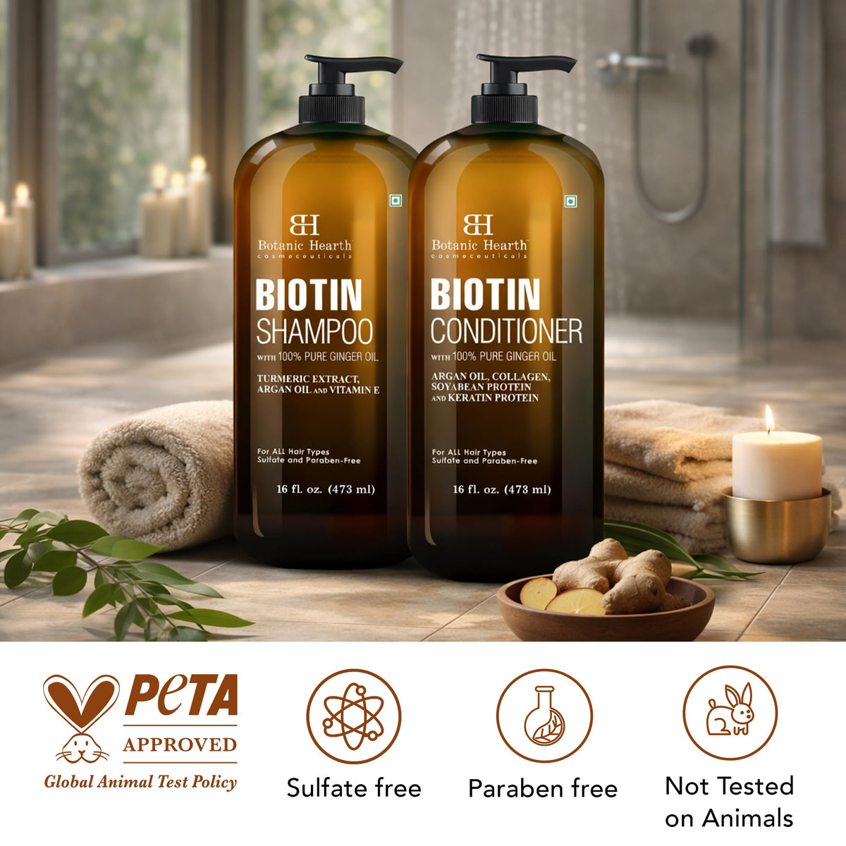 Botanic Hearth Biotin Shampoo lathering in hands