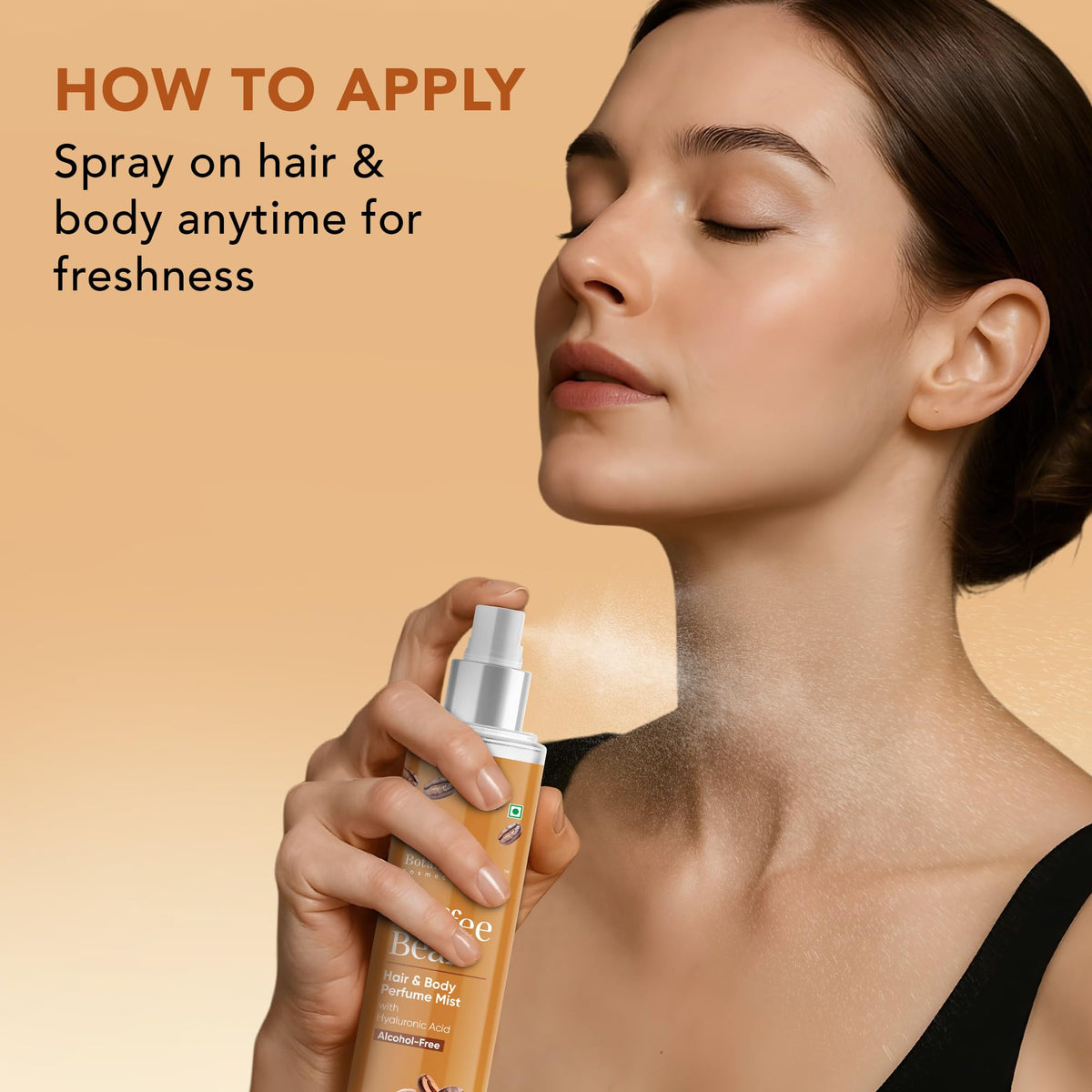 Botanic Hearth Coffee Bean Hair Perfume & Body Mist in a lifestyle setting