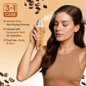 Botanic Hearth Coffee Bean Hair Perfume & Body Mist on a vanity