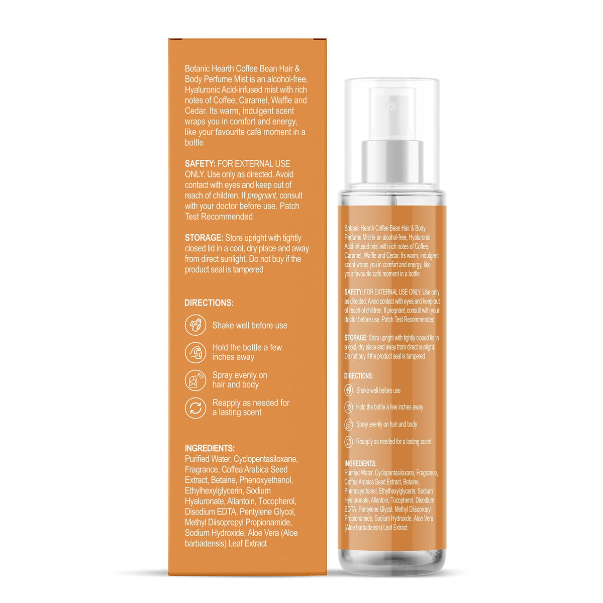 Botanic Hearth Coffee Bean Hair Perfume & Body Mist with flowers