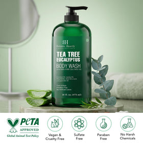 Botanic Hearth Eucalyptus & Tea Tree Body Wash label detail
