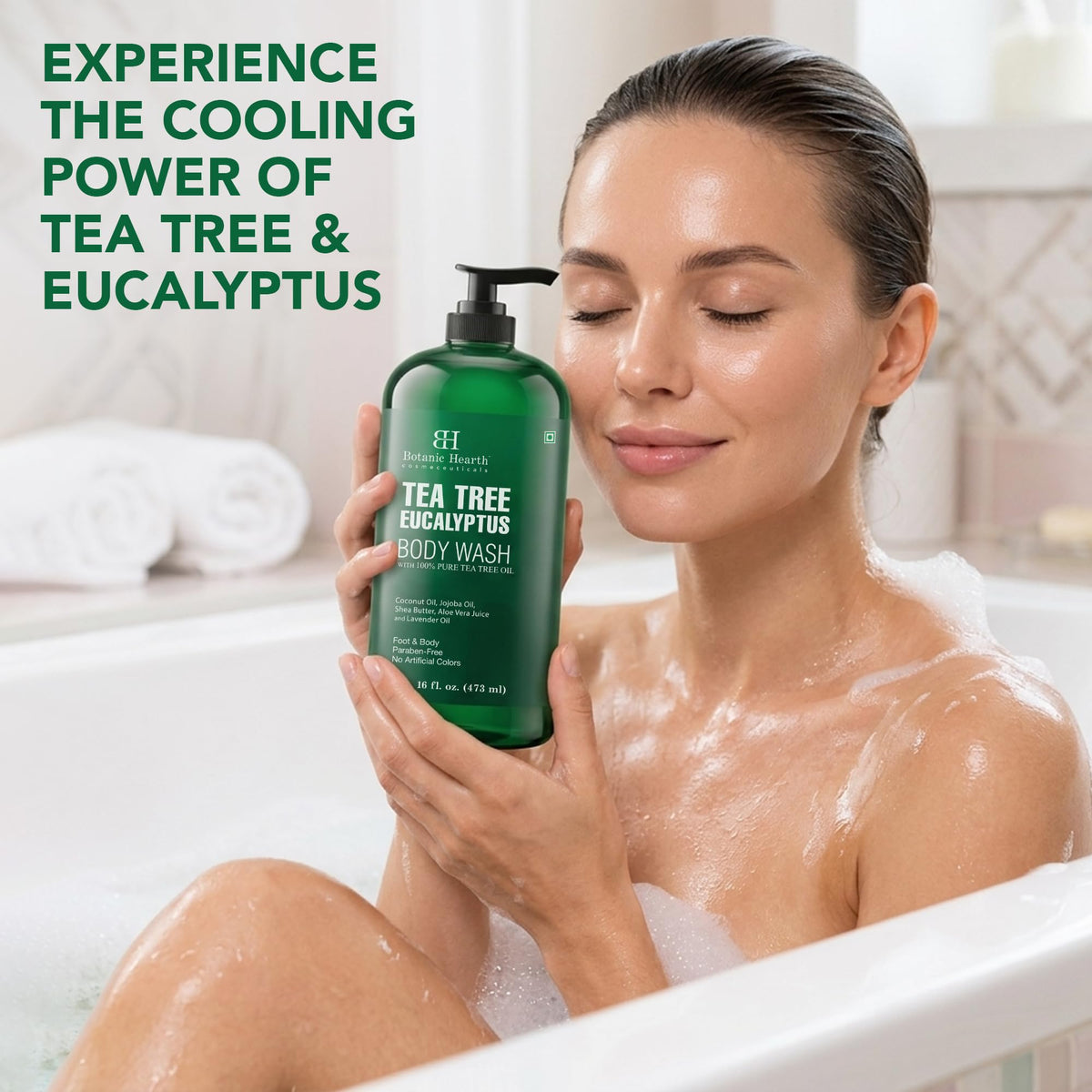 Botanic Hearth Eucalyptus & Tea Tree Body Wash packaging display