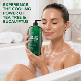 Botanic Hearth Eucalyptus & Tea Tree Body Wash packaging display