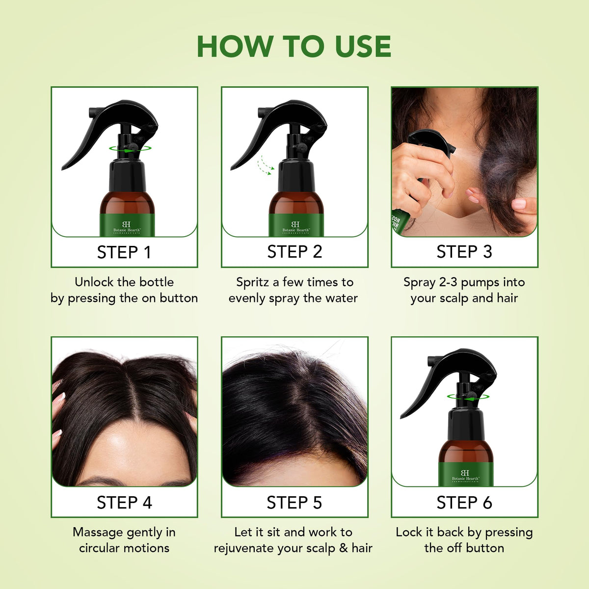 Botanic Hearth Hair Growth Spray with rosemary leaves
