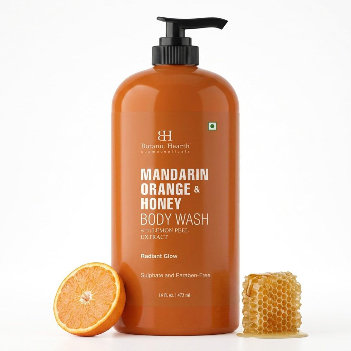 Botanic Hearth Mandarin Orange & Honey Body Wash front view