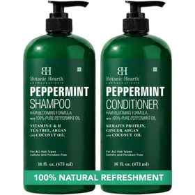 Botanic Hearth Peppermint Oil Shampoo and Conditioner Set front view