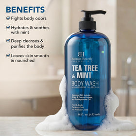 Botanic Hearth Tea Tree & Mint Body Wash 16 fl oz back view